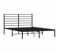 vidaXL Estructura de Cama con cabecero Metal Negro 140x190 cm, armazón de Cama, Cama, Estructura de Cama de Metal, Marco de Cama