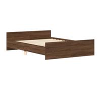 vidaXL Estructura de Cama con Cabecero Piecero, Armazón Marco de Cama, Somier de Invitados, Mueble para Dormitorio, Roble Marrón 120x190 cm