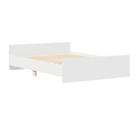 vidaXL Estructura de Cama con Cabecero Piecero, Armazón Marco de Cama, Somier de Invitados, Mueble para Dormitorio, Blanco 120x190 cm