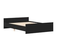 vidaXL Estructura de Cama con Cabecero Piecero, Armazón Marco de Cama, Somier de Invitados, Mueble para Dormitorio, Negro 135x190 cm