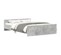 vidaXL Estructura de cama con cabecero y piecero, somier de invitados, Gris Hormigón 150x200 cm