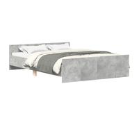 vidaXL Estructura de cama con cabecero y piecero, somier de invitados, Gris Hormigón 150x200 cm