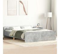vidaXL Estructura de cama con cabecero y piecero, somier de invitados, Gris Hormigón 150x200 cm