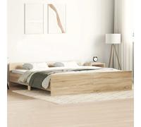 vidaXL Estructura de cama con cabecero y piecero, armazón 200x200 cm Roble Sonoma