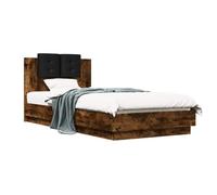vidaXL Estructura de Cama con cabecero Roble Ahumado 80 x 200 cm