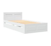 vidaXL Estructura de cama con cabecero sin colchón Blanco 100x200 cm