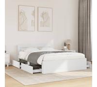 vidaXL Estructura de cama con cabecero sin colchón blanco 140x200 cm
