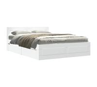 vidaXL Estructura de cama con cabecero sin colchón blanco 140x200 cm