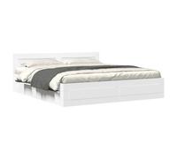 vidaXL Estructura de cama con cabecero sin colchón blanco 180x200 cm