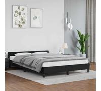 vidaXL Estructura de cama con cabecero sin colchón negro 140x190 cm