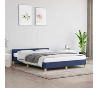 vidaXL Estructura de cama con cabecero sin colchón tela azul 140x200cm