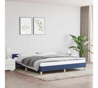 vidaXL Estructura de cama con cabecero sin colchón tela azul 160x200cm