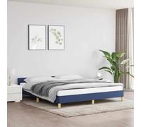 vidaXL Estructura de cama con cabecero sin colchón tela azul 180x200cm
