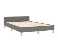 vidaXL Estructura de Cama con Cabecero, Somier Armazón de Listones, Base de Cama, Mueble para Dormitorio Hogar, Tela Gris Oscuro 120x190 cm