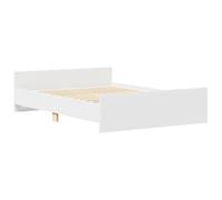 vidaXL Estructura de Cama con Cabecero y Piecero, Armazón Marco de Cama, Somier de Invitados, Mueble para Dormitorio, Blanco 140x190 cm