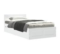 vidaXL Estructura de cama con cajón 2 uds. Blanco Madera de ingeniería