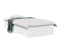 vidaXL Estructura de cama con cajón Blanco Madera de ingeniería