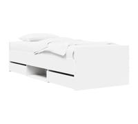 vidaXL Estructura de cama con cajón Blanco Madera de ingeniería