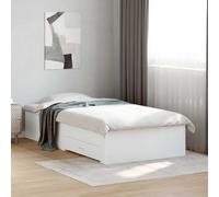 vidaXL Estructura de cama con cajón Blanco Madera de ingeniería