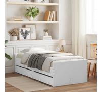 vidaXL Estructura de cama con cajón Blanco Madera de pino macizo