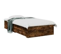 vidaXL Estructura de cama con cajón Roble Ahumado Madera de ingeniería