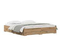 vidaXL Estructura de Cama con cajón Roble Artesanal 180 x 200 cm, Base de Cama Moderna y Minimalista, diseño Rectangular, Madera ingeniera, solución Que Ahorra Espacio