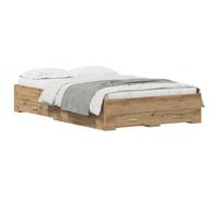 vidaXL Estructura de Cama con cajón Roble Artisan 120 x 200 cm | Un look moderno con un bonito acabado en roble, Viene con cajones debajo de la cama, Marco de madera laminada duradera