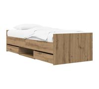 vidaXL Estructura de Cama con cajón Roble Artisan Madera contrachapada, Cama a la Moda para el Dormitorio, solución Moderna de Almacenamiento, diseño de Madera Resistente