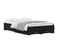vidaXL Estructura de Cama con cajón Roble Negro 120 x 190 cm | Dos cajones grandes para guardar un montón de cosas, Construcción durable en madera maciza de roble,