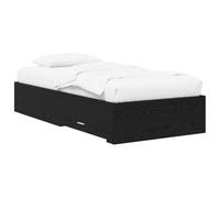 vidaXL Estructura de cama con cajón Roble Negro Madera de ingeniería