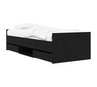 vidaXL Estructura de cama con cajón Roble Negro Madera de ingeniería