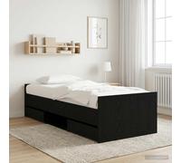 vidaXL Estructura de cama con cajón Roble Negro Madera de ingeniería