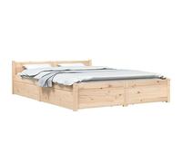 vidaXL Estructura de cama con cajones Matrimonial Somier 135x190 cm