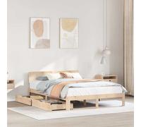vidaXL Estructura de cama con cajones madera maciza pino 120x190 cm