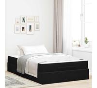 vidaXL Estructura de cama con colchón 2 pcs Negro Terciopelo