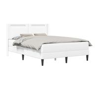 vidaXL Estructura de Cama con colchón Blanco 140 x 190 cm, Estructura de Cama Moderna, Mueble Elegante, Refugio para Dormir, diseño Acogedor para un Descanso revitalizante