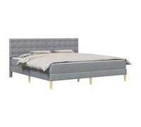 vidaXL Estructura de Cama con colchón Gris Claro 180 x 200 cm Tela, Habitación Moderna, Marco Rectangular para Cama, Set Duradero de Descanso, colchón de Espuma, solución Elegante