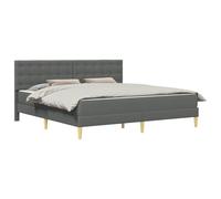 vidaXL Estructura de Cama con colchón Gris Oscuro Tela, Habitación Moderna, Marco Rectangular para Cama, Set Duradero de Descanso, colchón de Espuma, solución Elegante