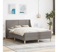 vidaXL Estructura de cama con colchón Gris topo 160 x 200 cm Poliéster