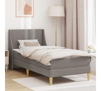 Estructura de cama vidaXL con colchón de 80x200 cm, funda desmontable, color taupe