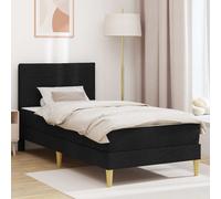 vidaXL Estructura de Cama con colchón Negro 90 x 190 cm Tela