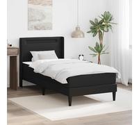 vidaXL Estructura de cama con colchón Negro 90 x 200 cm