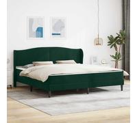 Estructura de cama con cabecero, color verde oscuro, 180 x 200 cm, tapizada en terciopelo