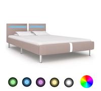 vidaXL Estructura de cama con LED sin colchón cappuccino 120x200 cm