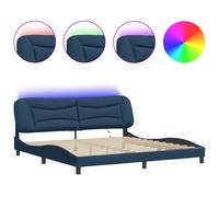 vidaXL Estructura de cama con LED sin colchón tela azul 200x200 cm