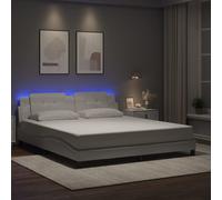vidaXL Estructura de cama con LED sin colchón blanco 180x200 cm