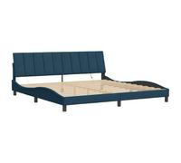 vidaXL Estructura de Cama con Luces LED, Somier Armazón de Listones, Base de Cama Curvada, Mueble para Dormitorio, Terciopelo Azul 200x200 cm
