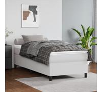 vidaXL Estructura de cama con somier cuero sintético blanco 90x190 cm