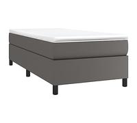 vidaXL Estructura de Cama con somier Cuero sintético Gris 90x190 cm