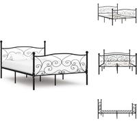 vidaXL Estructura de cama con somier de láminas, color , metal, 160 x 200 cm - Camas y estructuras de cama
